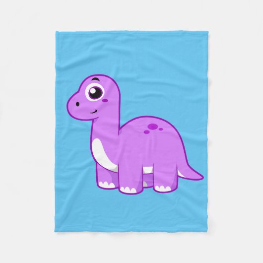 可愛いイラストレーションブロントサウルス恐竜。 フリースブランケット (正面)