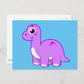 可愛いイラストレーションブロントサウルス恐竜。 ポストカード (正面/裏面)