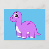 可愛いイラストレーションブロントサウルス恐竜。 ポストカード (正面)