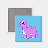 可愛いイラストレーションブロントサウルス恐竜。 マグネット (正面/裏面)