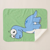 可愛いイラストレーションブロントサウルス。 シェルパブランケット (正面(横))