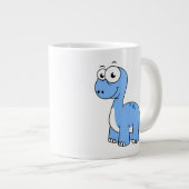 可愛いイラストレーションブロントサウルス。 ジャンボコーヒーマグカップ (正面右)