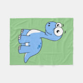 可愛いイラストレーションブロントサウルス。 フリースブランケット (正面(横))