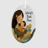 可愛いイラストレーション・オブ・マザー&チャイルド | 母の日 オーナメント (正面)