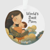 可愛いイラストレーション・オブ・マザー&チャイルド | 母の日 オーナメント (正面)
