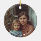 可愛いイラストレーション・オブ・マザー&チャイルド | 母の日 セラミックオーナメント (裏面)