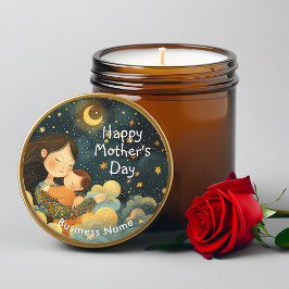 可愛いイラストレーション・オブ・マザー&チャイルド | 母の日 ラウンドシール