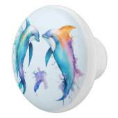 可愛いイルカが二人 セラミックノブ (右)