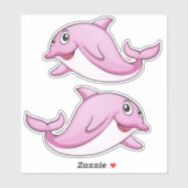 可愛いイルカのシール シール (シート)
