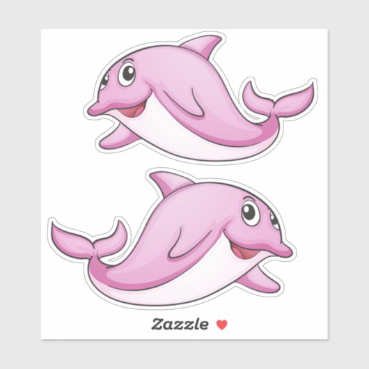 可愛いイルカのシール シール (シート)