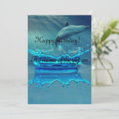 可愛いイルカのハッピーバースデーカード海 カード (スタンド正面)