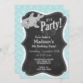 可愛いイルカ(ベビーブルーサークル) 招待状 (正面/裏面)