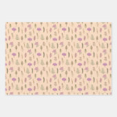 可愛いイングリッシュパープルバイオレット花テーマパーティー ラッピングペーパーシート (正面2)