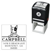 可愛いイングリッシュブルカスタムテリア犬の住所スタンプ セルフインキングスタンプ (インサイチュ)