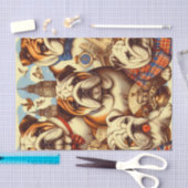 可愛いイングリッシュ絵を描ブルドッグ 薄葉紙 (クラフト)