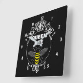 可愛いインスパイアヴィンテージクイーンビーガーリーおもしろい スクエア壁時計 (傾斜)