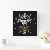 可愛いインスパイアヴィンテージクイーンビーガーリーおもしろい スクエア壁時計 (ホーム)