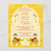 可愛いインディアン結婚ズ象の予算ハルディ招待状 (正面)