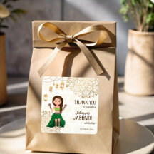 可愛いインディアン花嫁の金色のマンダラパーソナライズされた