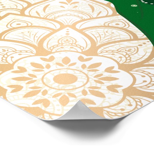 可愛いインディアンhenna花嫁とのMehndiウェルカムサイン ポスター (角)