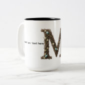 可愛いイースターのイニシャルMマグカップ Rustic+Floral+Letter ツートーンマグカップ (正面左)