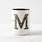 可愛いイースターのイニシャルMマグカップ Rustic+Floral+Letter ツートーンマグカップ (中央)