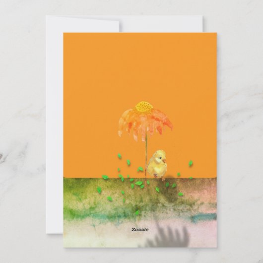 可愛いイースターバニーとチックオレンジ シーズンカード (裏面)