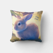 可愛いイースターバニー、ハッピーイースター- personalizable クッション (正面)