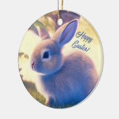 可愛いイースターバニー、ハッピーイースター- personalizable セラミックオーナメント (左)