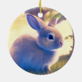 可愛いイースターバニー、ハッピーイースター- personalizable セラミックオーナメント (裏面)