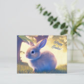 可愛いイースターバニー、ハッピーイースター- personalizable ポストカード (スタンド正面)
