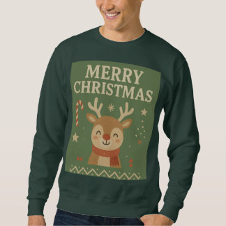 可愛いイーステティック クリスマスセーター スウェットシャツ