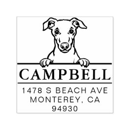 可愛いウィペットカスタム犬の住所スタンプ セルフインキングスタンプ