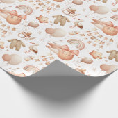 可愛いウィムシー赤ちゃんシャワーベージュラッピング転が紙 ラッピングペーパー (角)