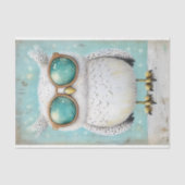 可愛いウィムスエームパンクホワイトフクロウBT6デコページ 薄葉紙 (正面)