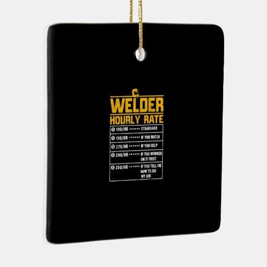 可愛いウエルおもしろいダー時給 |溶接機のギフト セラミックオーナメント (右)