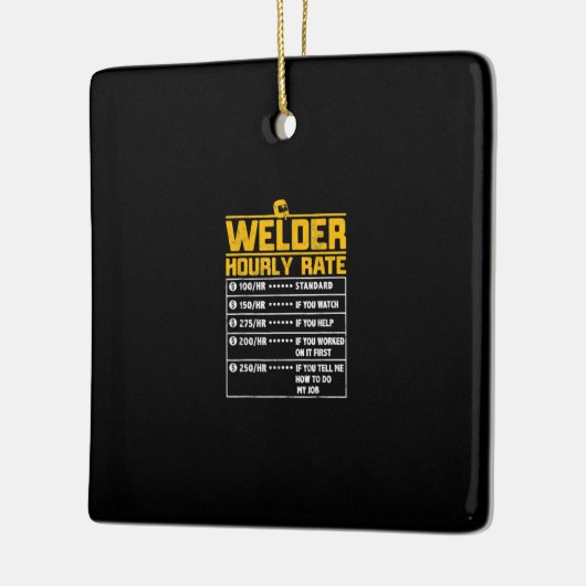 可愛いウエルおもしろいダー時給 |溶接機のギフト セラミックオーナメント (左)