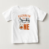 可愛いウォーターカラーハロウィン不気味幽霊名 ベビーTシャツ (正面)