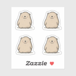 可愛いウォーター色ウォンバットシール シール