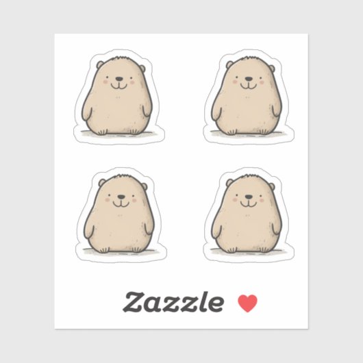 可愛いウォーター色ウォンバットシール シール (シート)