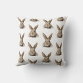 可愛いウサギ写真少年少女ウッドランド動物 クッション (裏面)