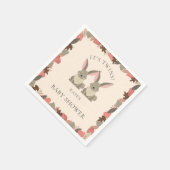 可愛いウサギ双生木の国の動物の赤ちゃんシャワー スタンダードカクテルナプキン (角)