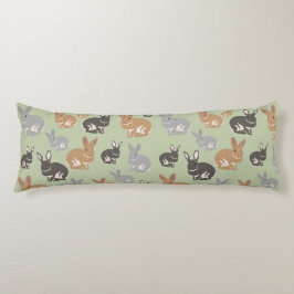 可愛いウサギ柄ニュートラルカラー ボディピロー