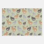 可愛いウサギ柄ニュートラルカラー ラッピングペーパーシート (正面3)