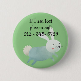 可愛いウサギ連絡緊急時 缶バッジ
