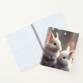 可愛いウサギ2頭と桜スパイラルノート ノートブック (内部)