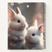可愛いウサギ2頭と桜スパイラルノート ノートブック (裏面)