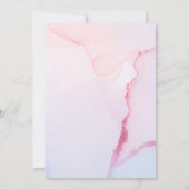 可愛いウッドランドうさぎフローラピンクバーチャルシャワー 招待状 (裏面)