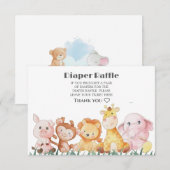 可愛いウッドランドおむつラッフル要求エンクロージャカード エンクロージャーカード (正面/裏面)