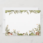 可愛いウッドランドお洒落ベアありがとう赤ちゃんシャワー サンキューカード (裏面)